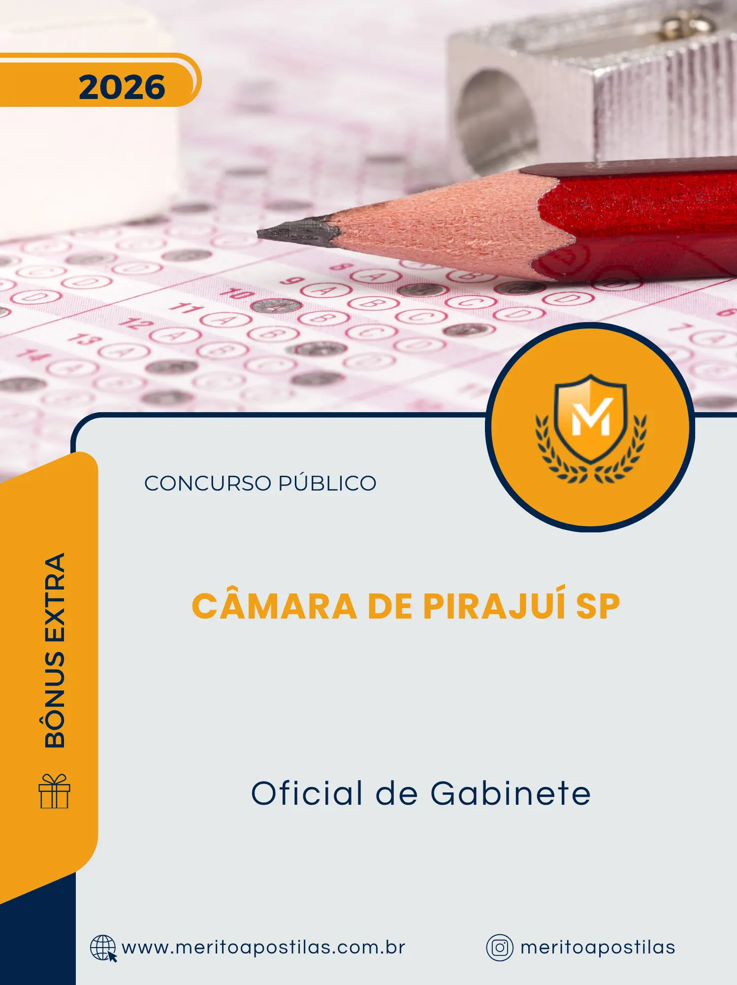 Apostila Oficial de Gabinete Câmara de Pirajuí SP 2026