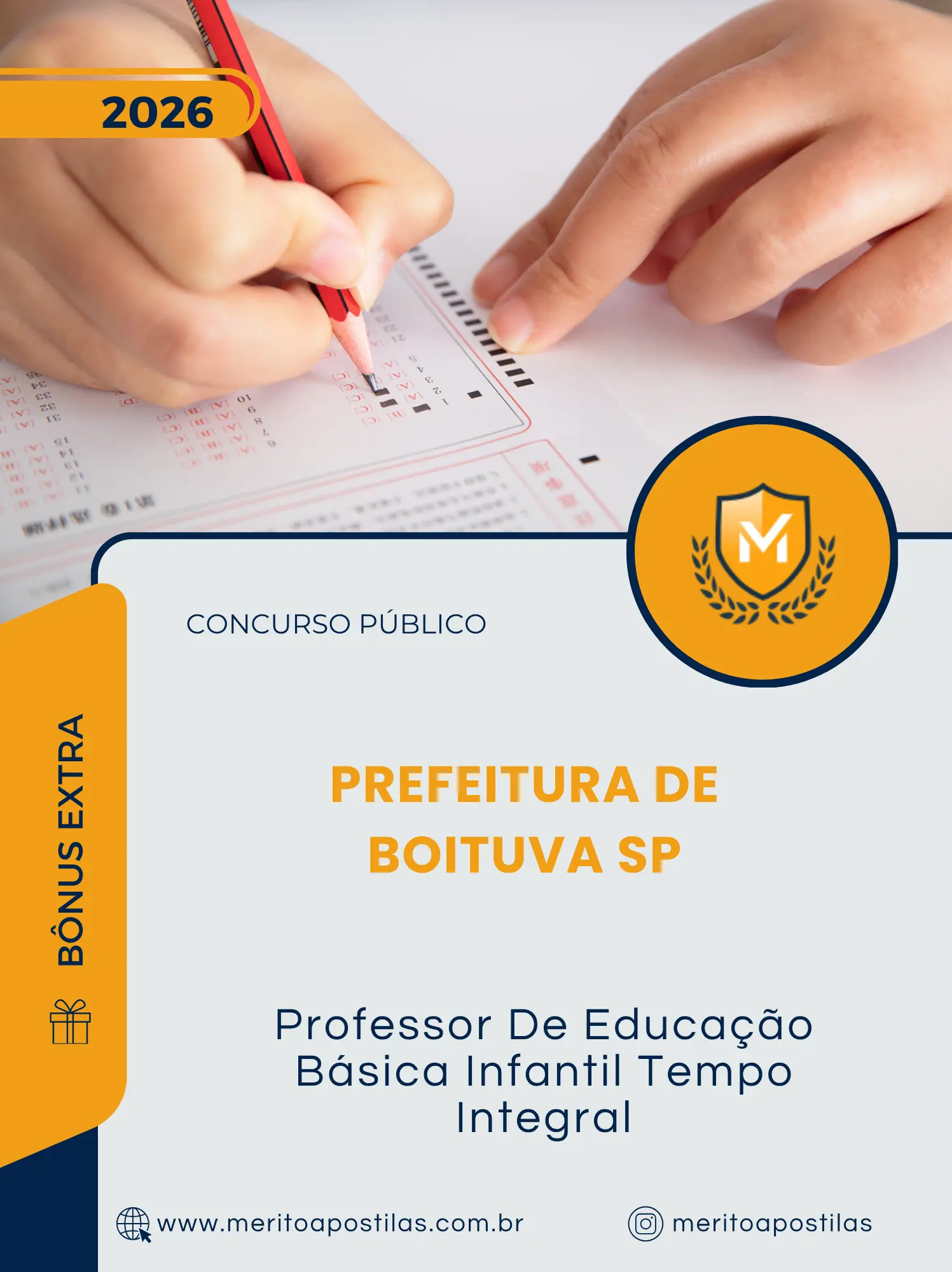 Apostila Professor De Educação Básica Infantil Tempo Integral Prefeitura de Boituva SP 2026