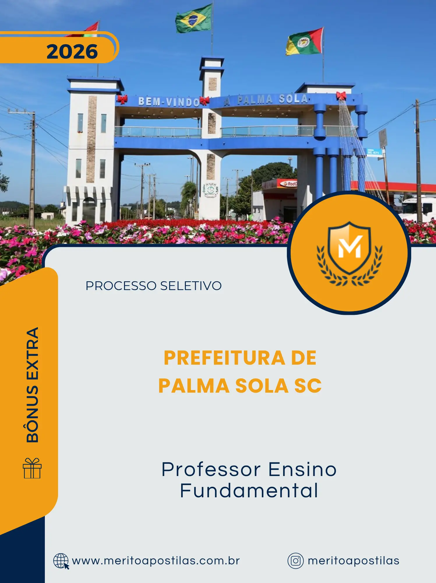 Apostila Professor Ensino Fundamental Prefeitura de Palma Sola SC 2026