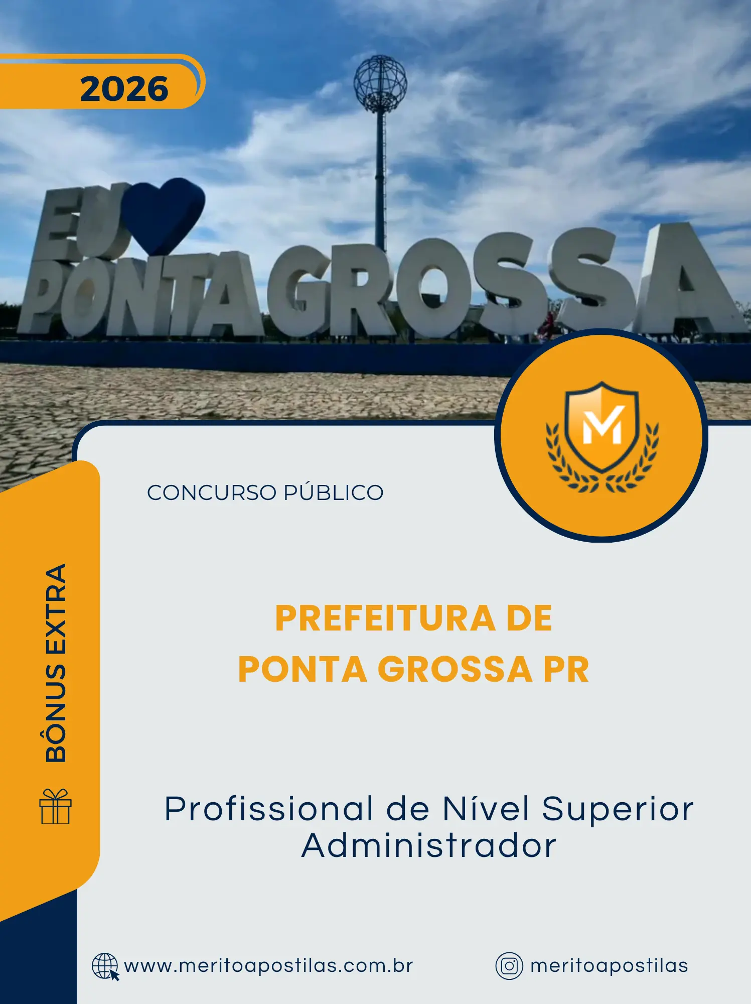 Apostila Profissional de Nível Superior Administrador Prefeitura de Ponta Grossa PR 2026