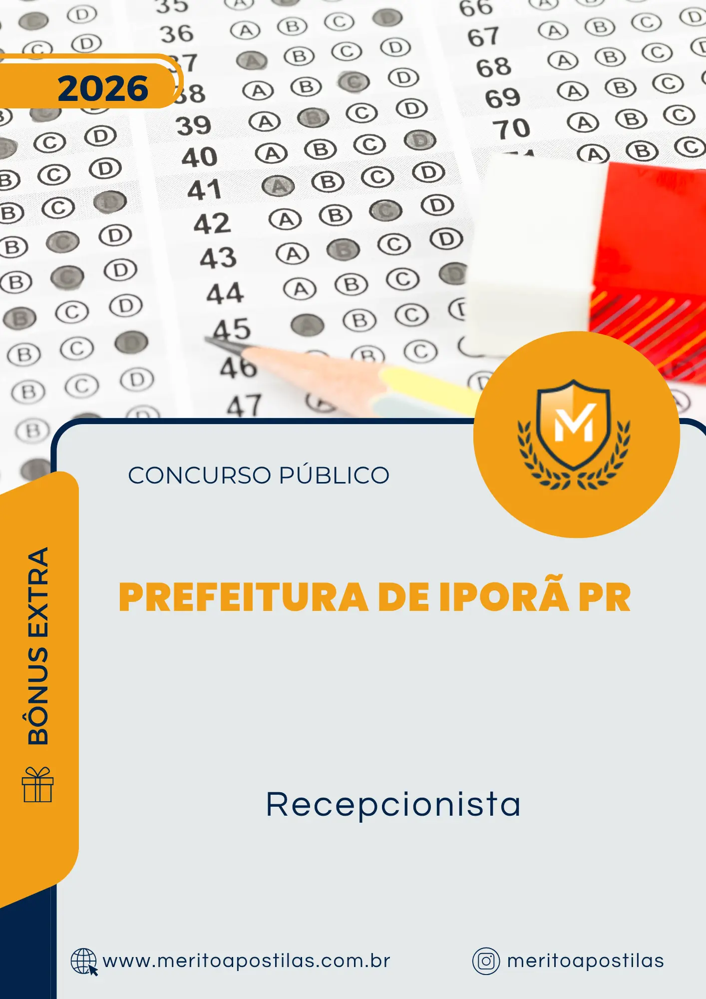 Apostila Recepcionista Prefeitura de Iporã PR 2026