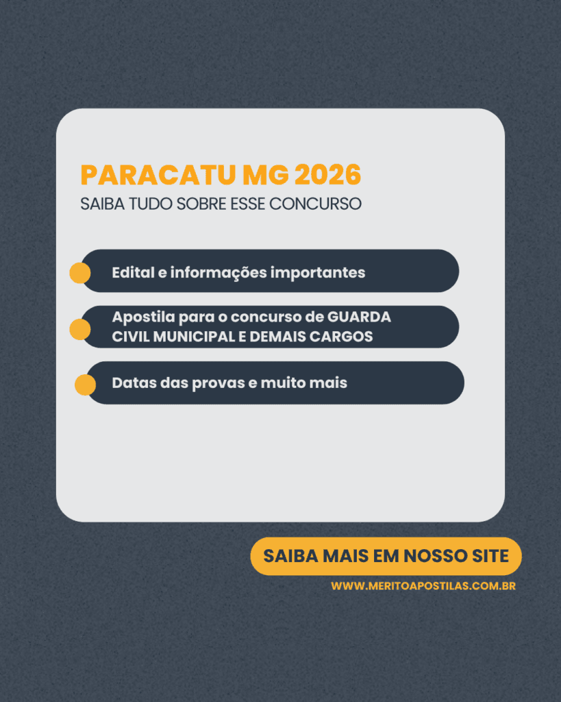 Concurso de Paracatu MG 2026