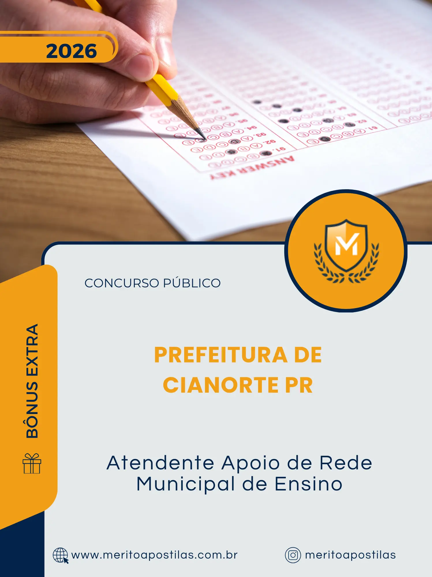 Apostila Atendente Apoio de Rede Municipal de Ensino Prefeitura de Cianorte PR 2026