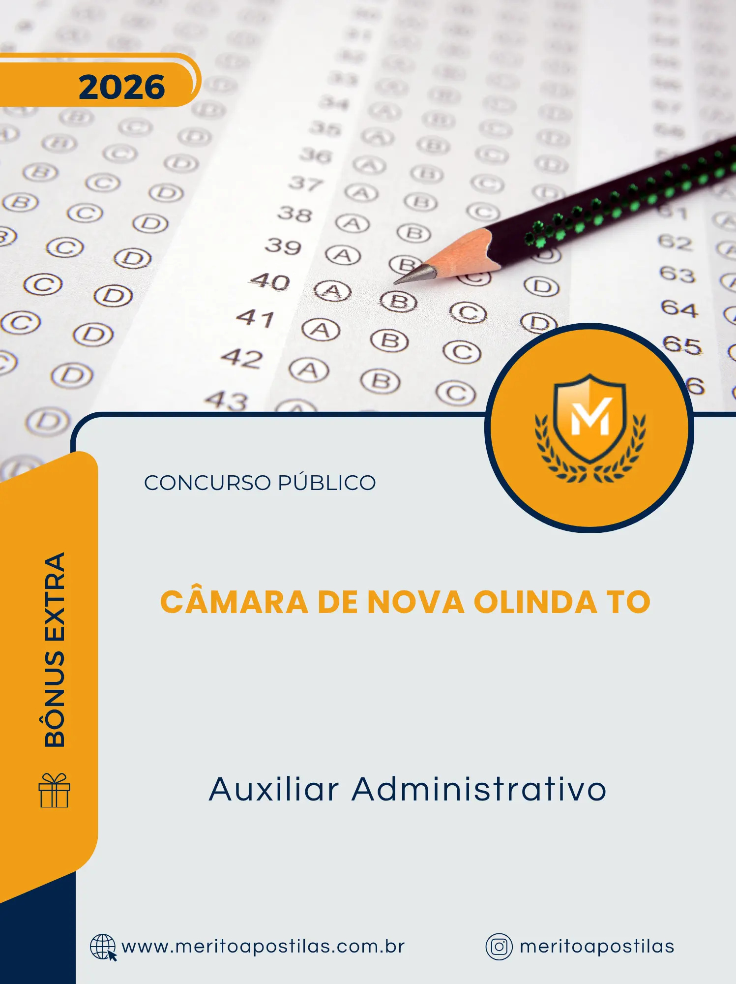 Apostila Auxiliar Administrativo Câmara de Nova Olinda TO 2026