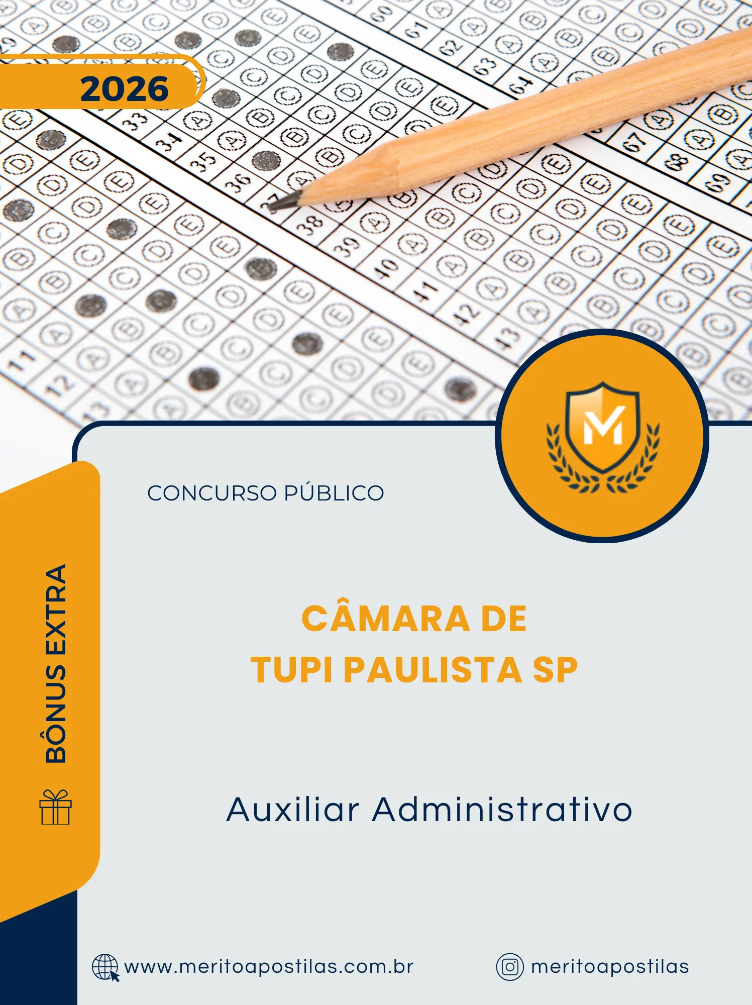 Apostila Auxiliar Administrativo Câmara de Tupi Paulista SP 2026