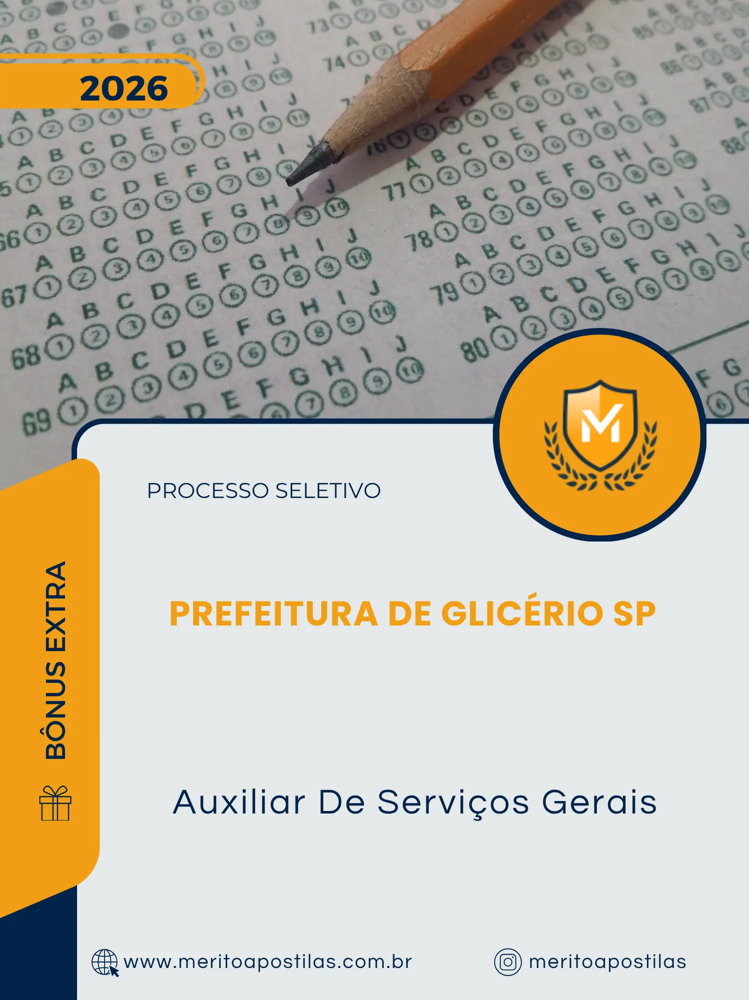 Apostila Auxiliar De Serviços Gerais Prefeitura de Glicério SP 2026