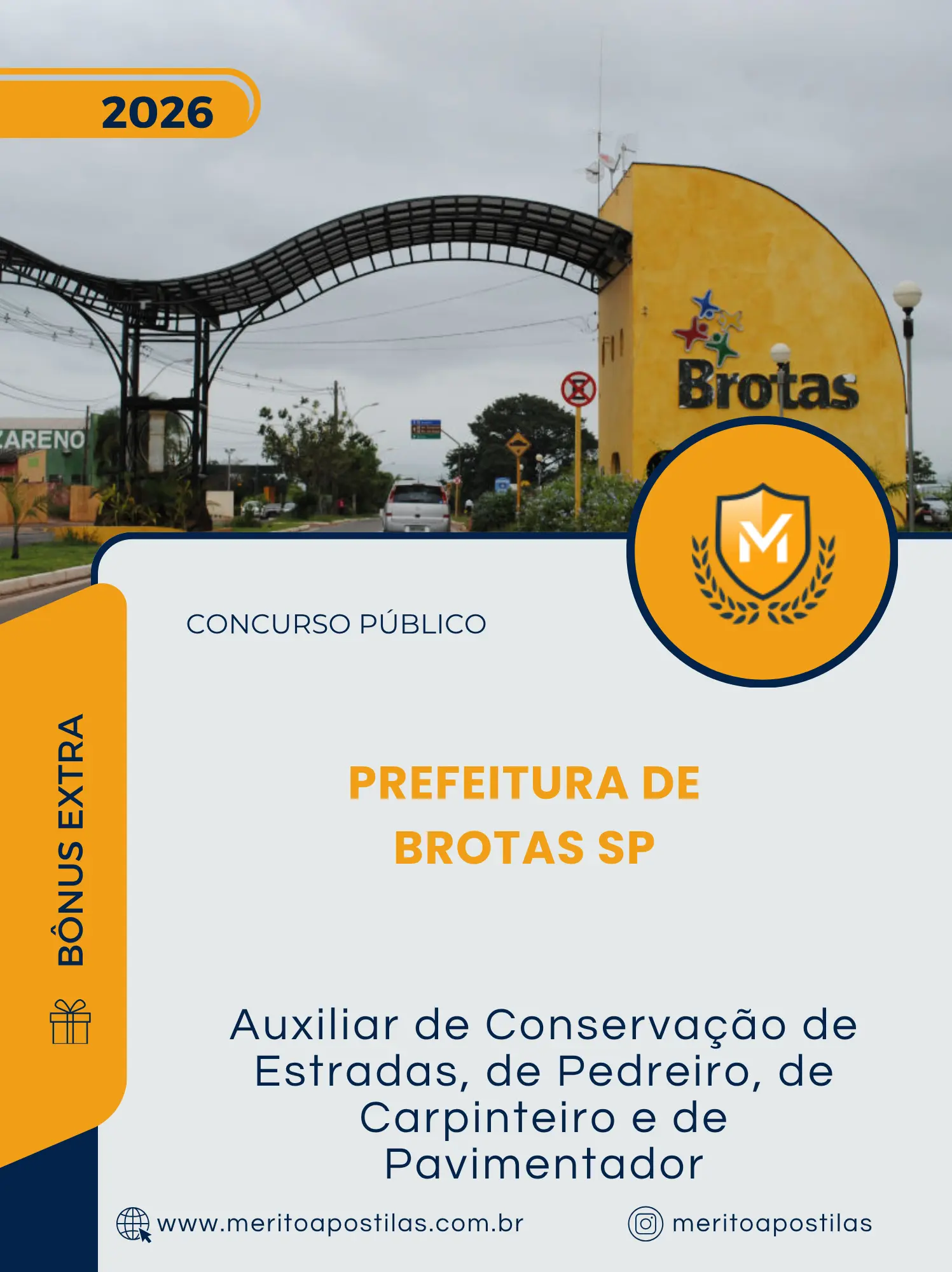 Apostila Auxiliar de Conservação de Estradas de Pedreiro de Carpinteiro e de Pavimentador Prefeitura de Brotas SP 2026