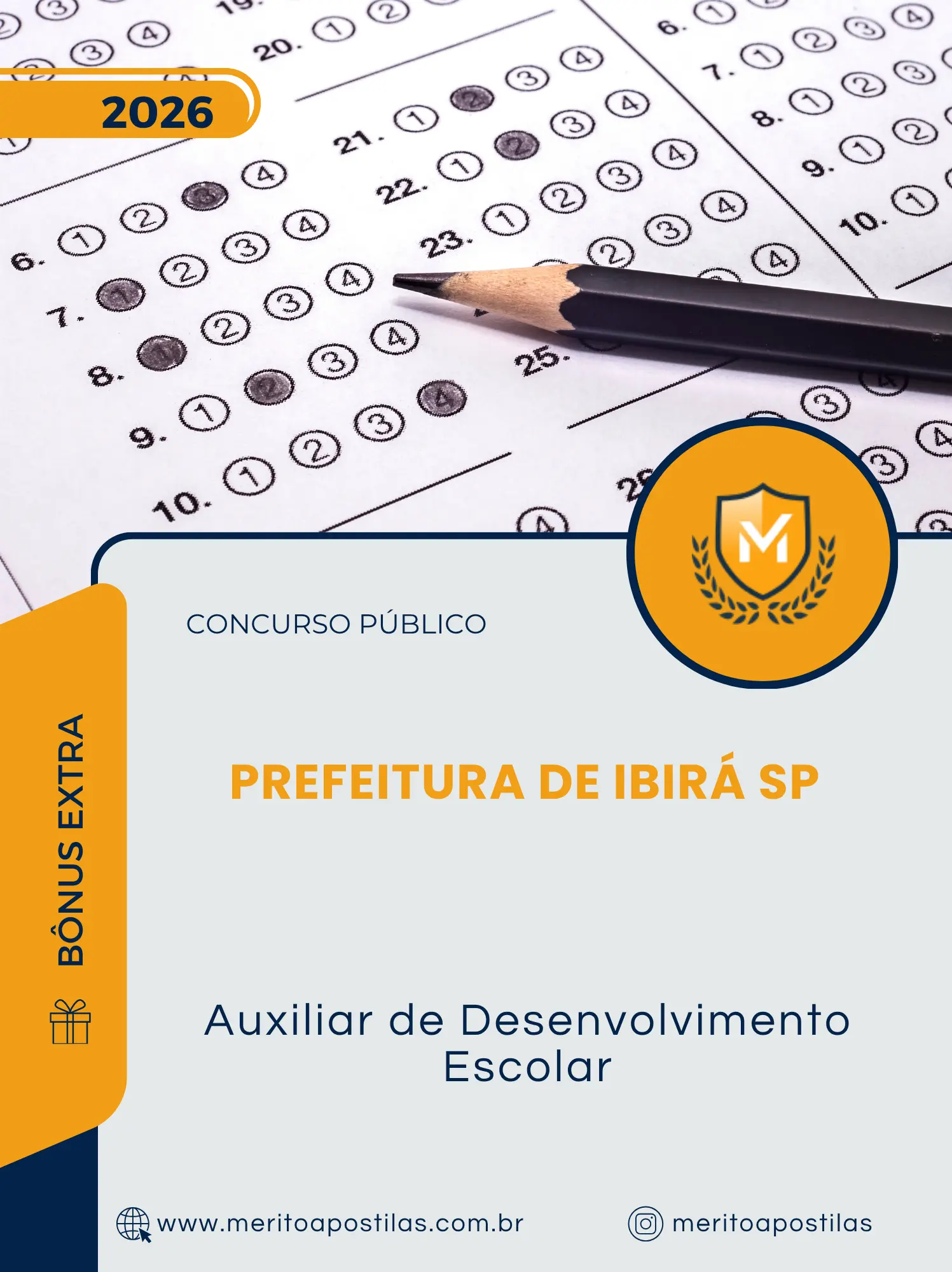 Apostila Auxiliar de Desenvolvimento Escolar Prefeitura de Ibirá SP 2026