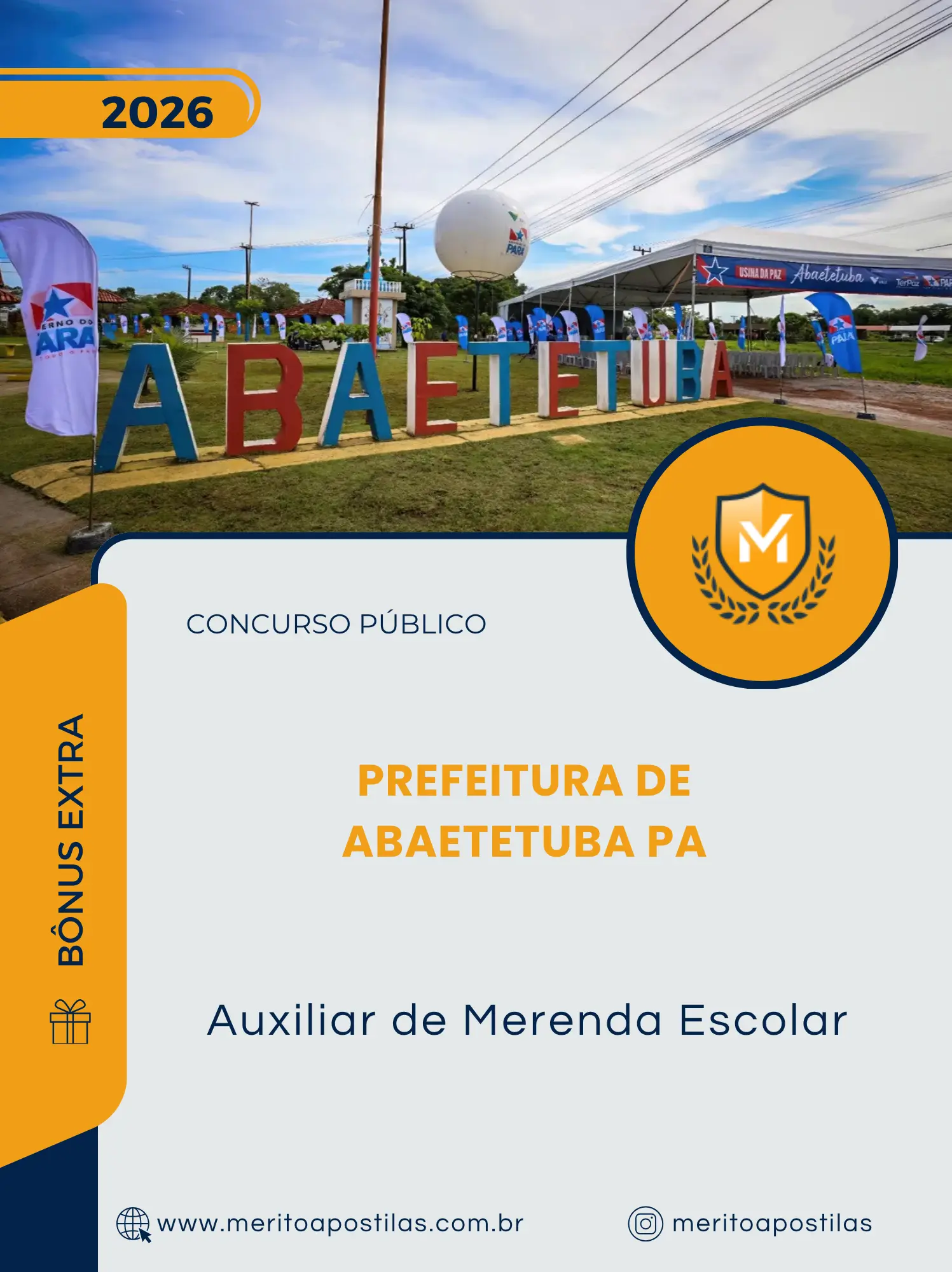 Apostila Auxiliar de Merenda Escolar Prefeitura de Abaetetuba PA 2026