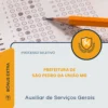 Apostila Auxiliar de Serviços Gerais Prefeitura de São Pedro da União MG 2026