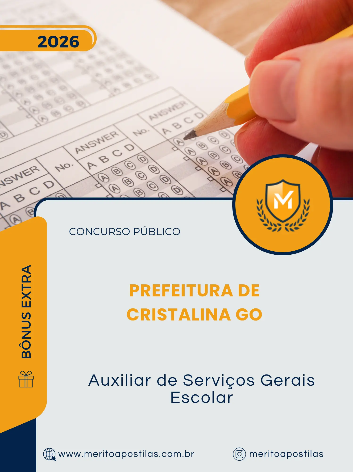 Apostila Auxiliar de Serviços Gerais Escolar Prefeitura de Cristalina GO 2026