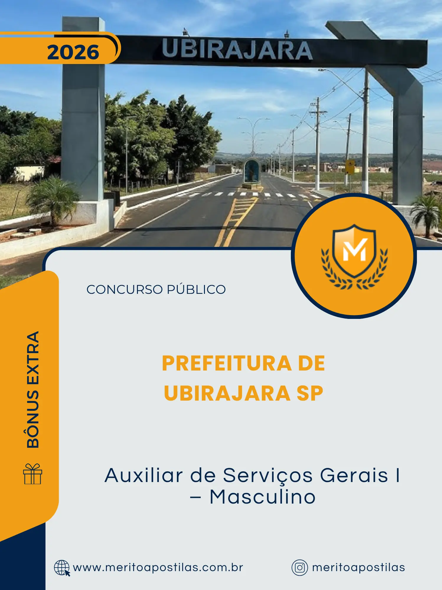 Apostila Auxiliar de Serviços Gerais I Masculino Prefeitura de Ubirajara SP 2026