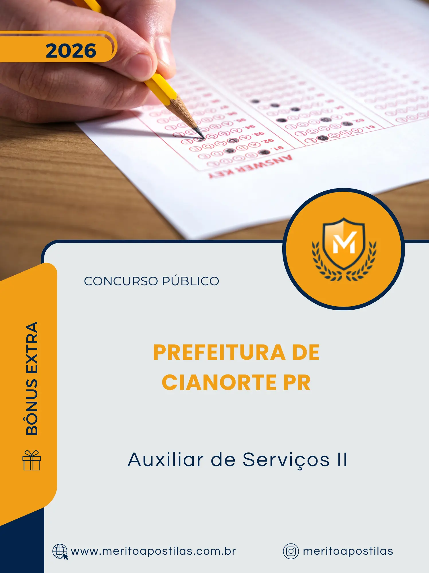 Apostila Auxiliar de Serviços II Prefeitura de Cianorte PR 2026