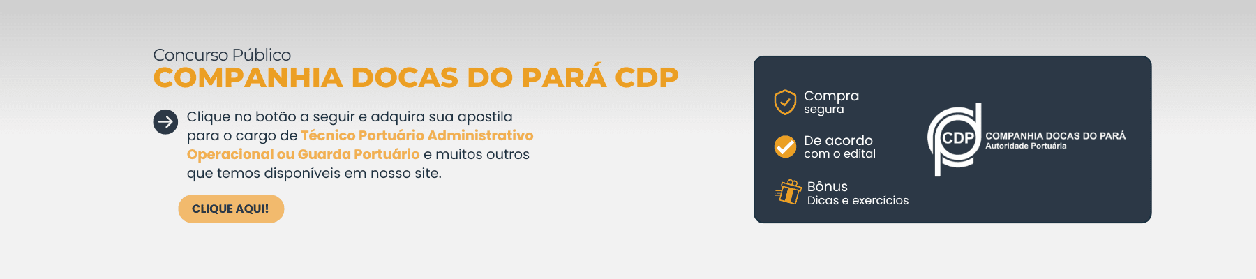 Concurso Público Companhia Docas do Pará CDP 2026