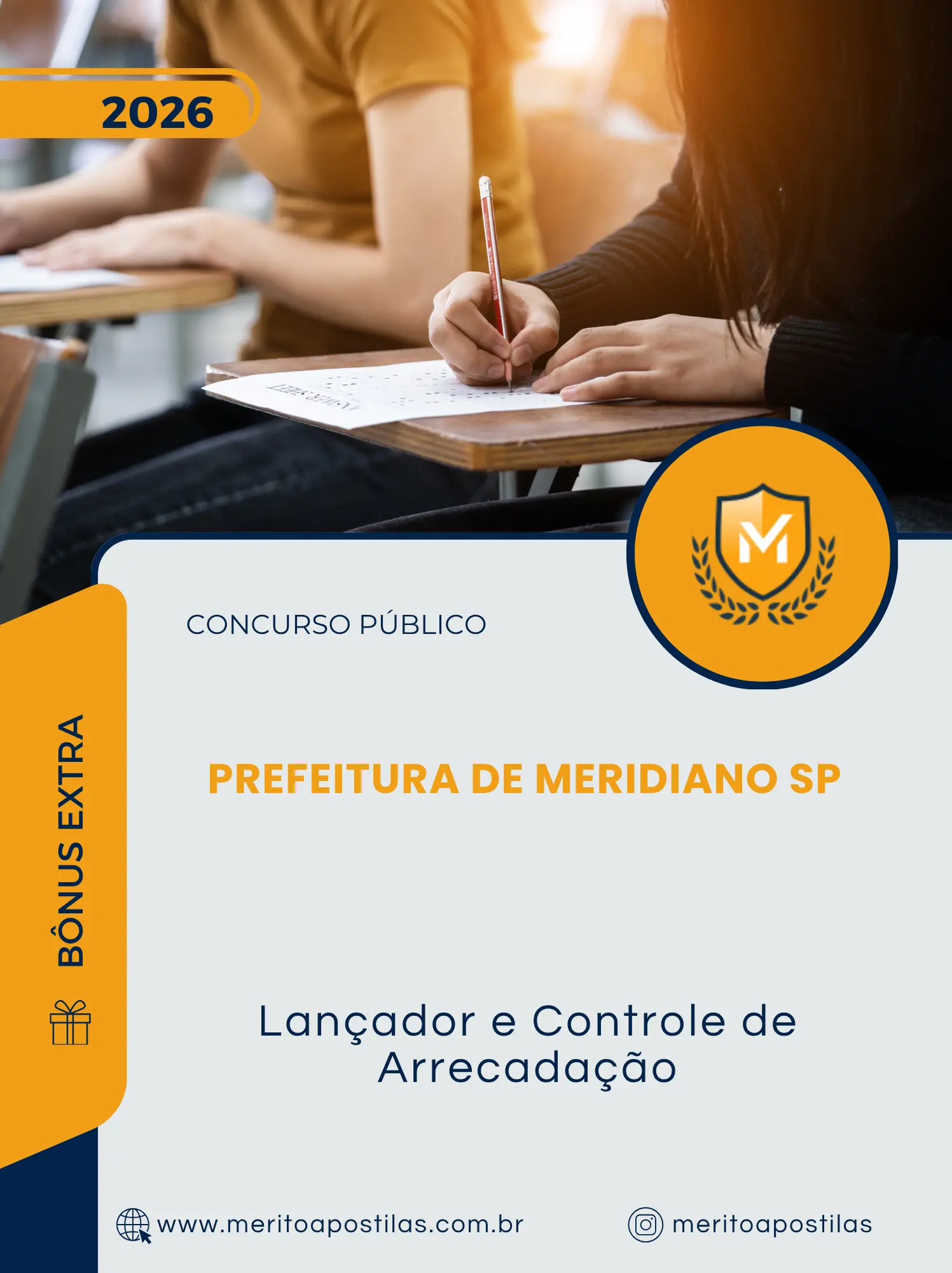 Apostila Lançador e Controle de Arrecadação Prefeitura de Meridiano SP 2026
