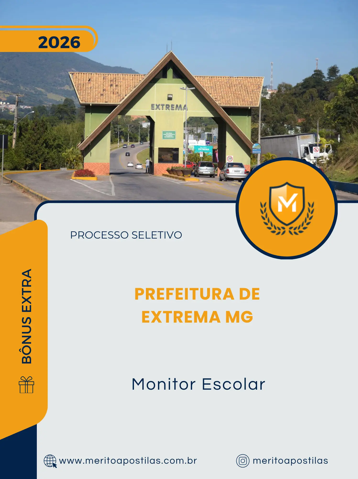 Apostila Monitor Escolar Prefeitura de Extrema MG 2026