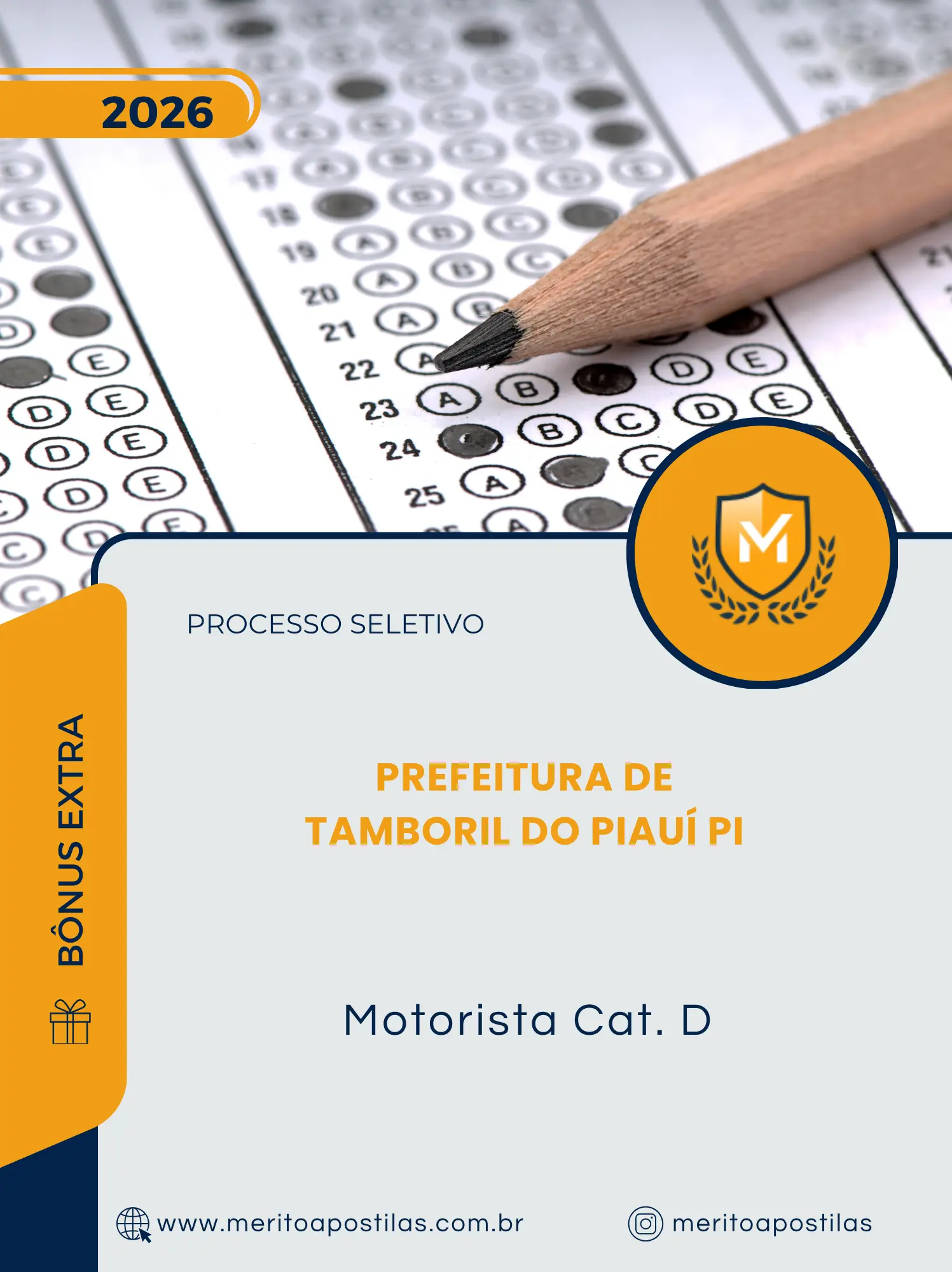 Apostila Motorista Cat D Prefeitura de Tamboril do Piauí PI 2026