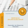 Apostila Operador de Máquinas Pesadas Prefeitura de São João da Boa Vista SP 2026