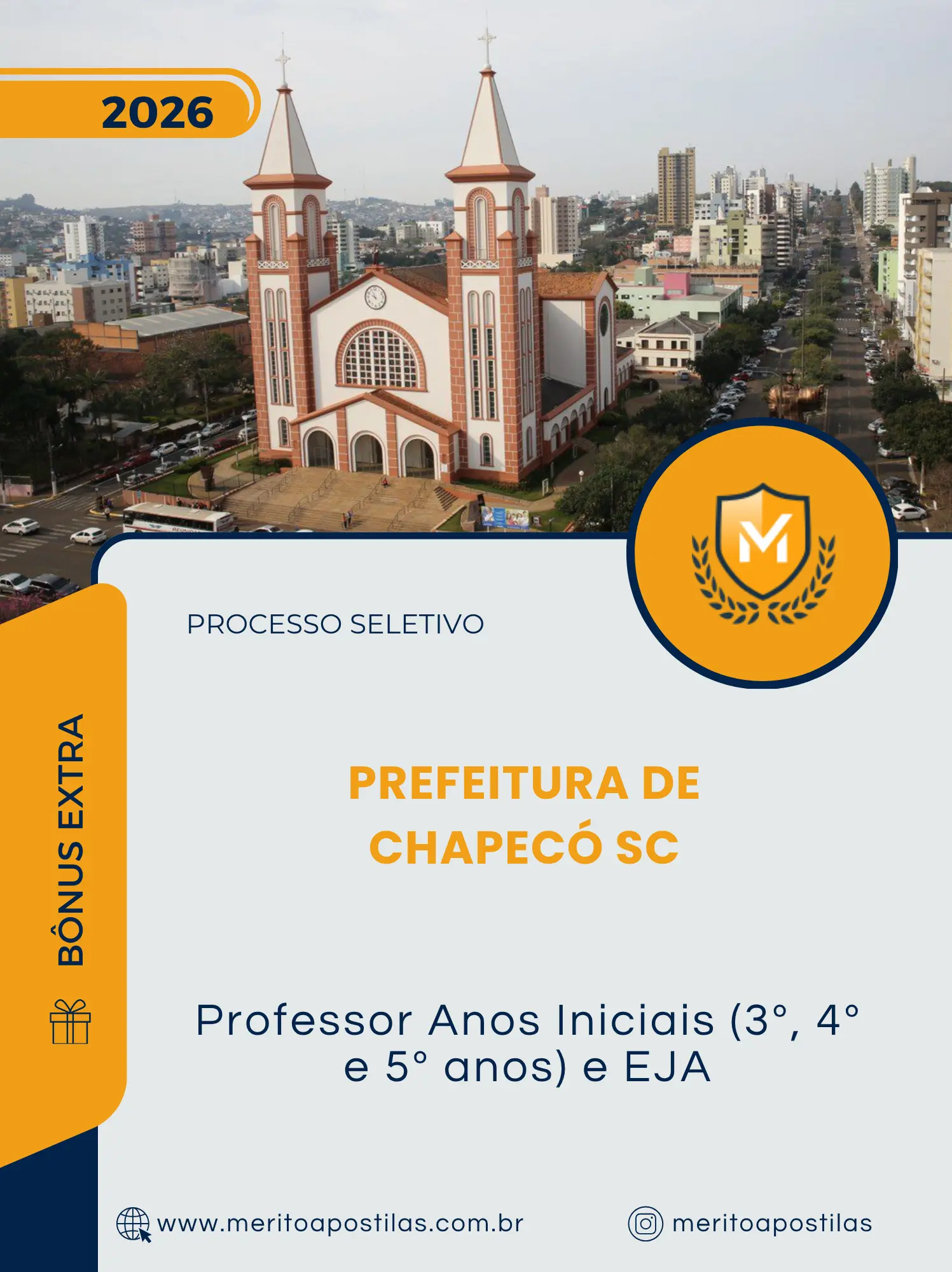 Apostila Professor Anos Iniciais 3º 4º e 5º anos e EJA Prefeitura de Chapecó SC 2026