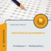 Apostila Professor I Matemática Prefeitura de Guapimirim RJ 2026