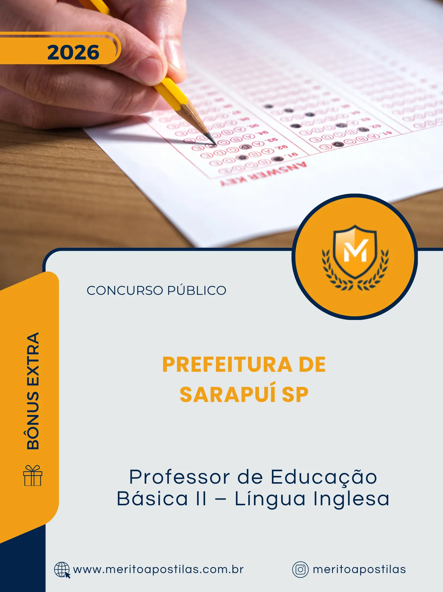 Apostila Professor de Educação Básica II Língua Inglesa Prefeitura de Sarapuí SP 2026