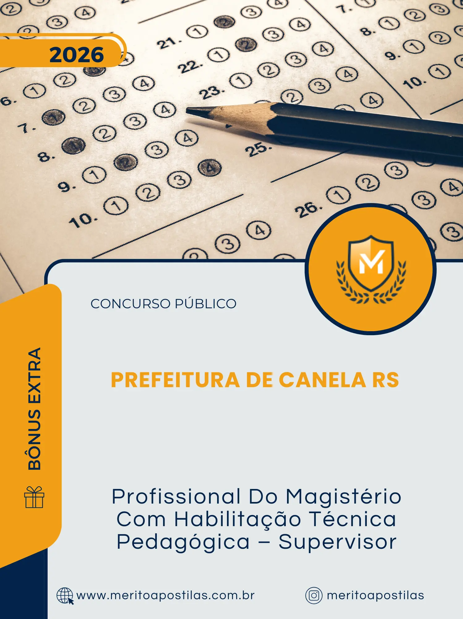 Apostila Profissional Do Magistério Com Habilitação Técnica Pedagógica Supervisor Prefeitura de Canela RS 2026