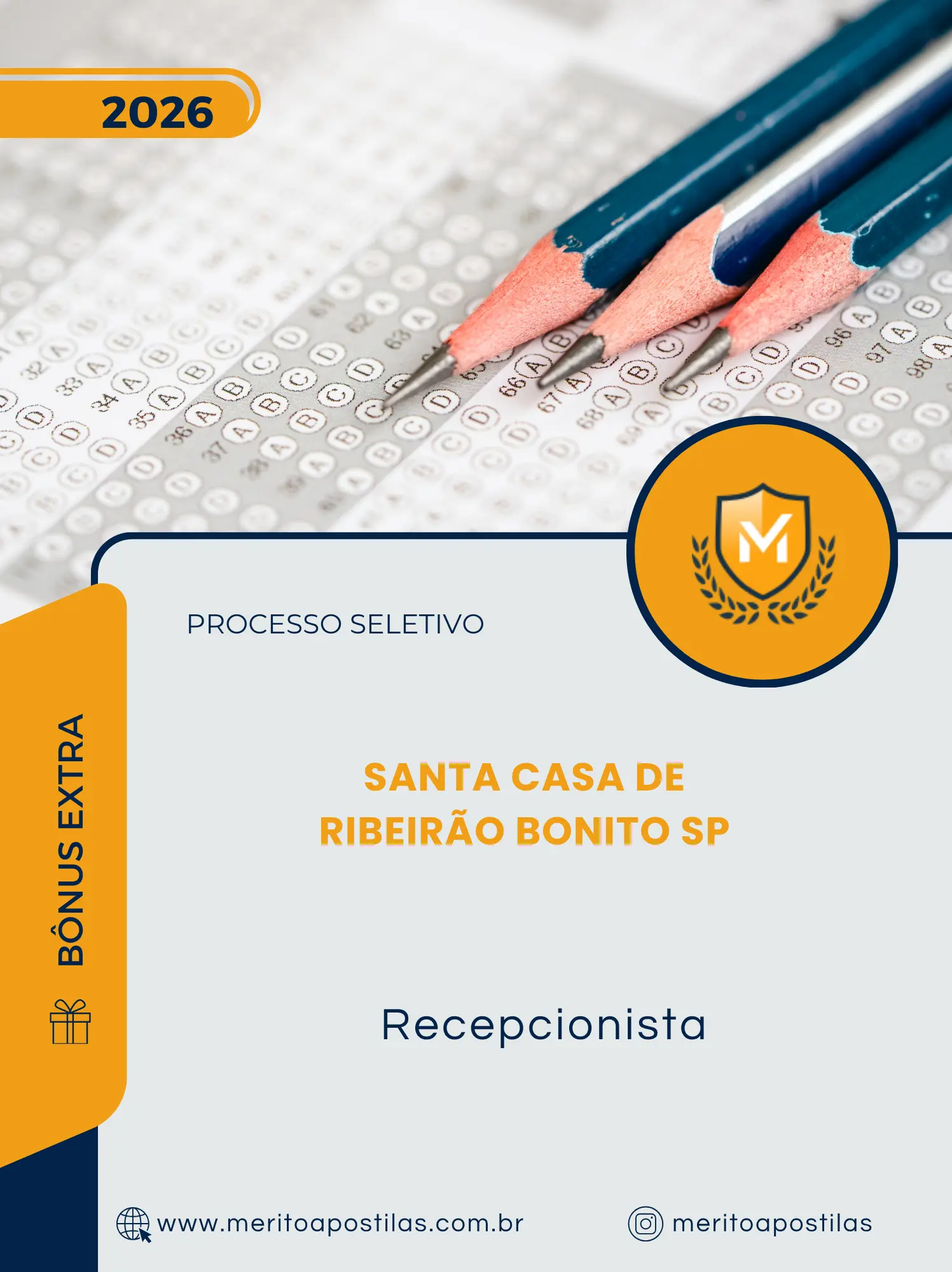 Apostila Recepcionista Processo Seletivo Santa Casa de Ribeirão Bonito SP 2026