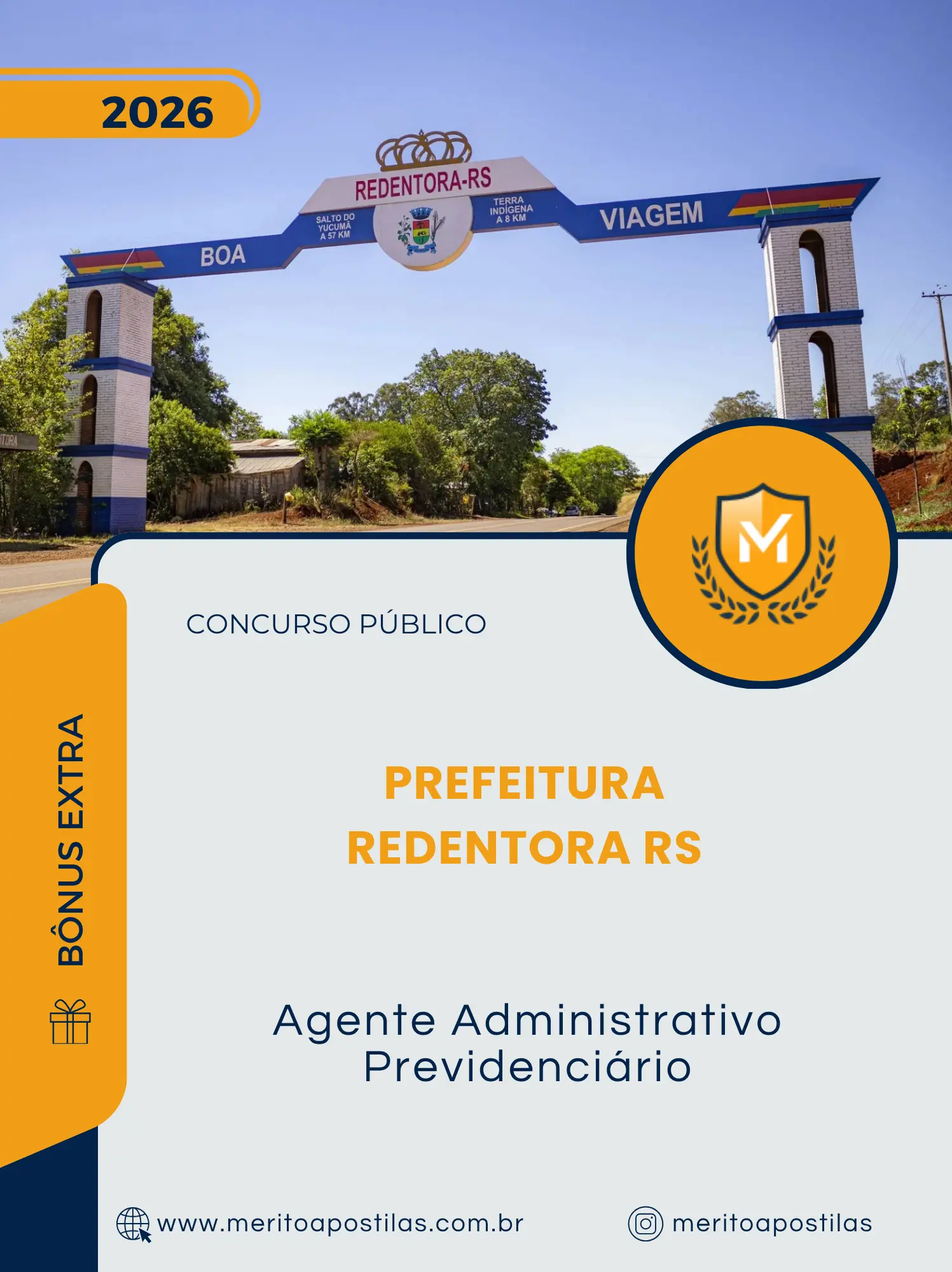 Apostila Agente Administrativo Previdenciário Prefeitura Redentora RS 2026