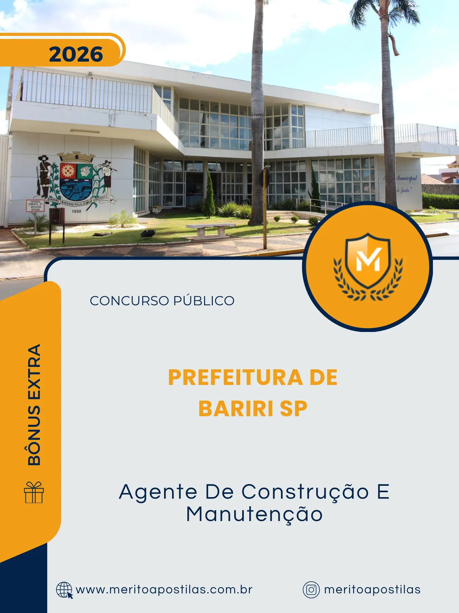 Apostila Agente De Construção E Manutenção Prefeitura de Bariri SP 2026