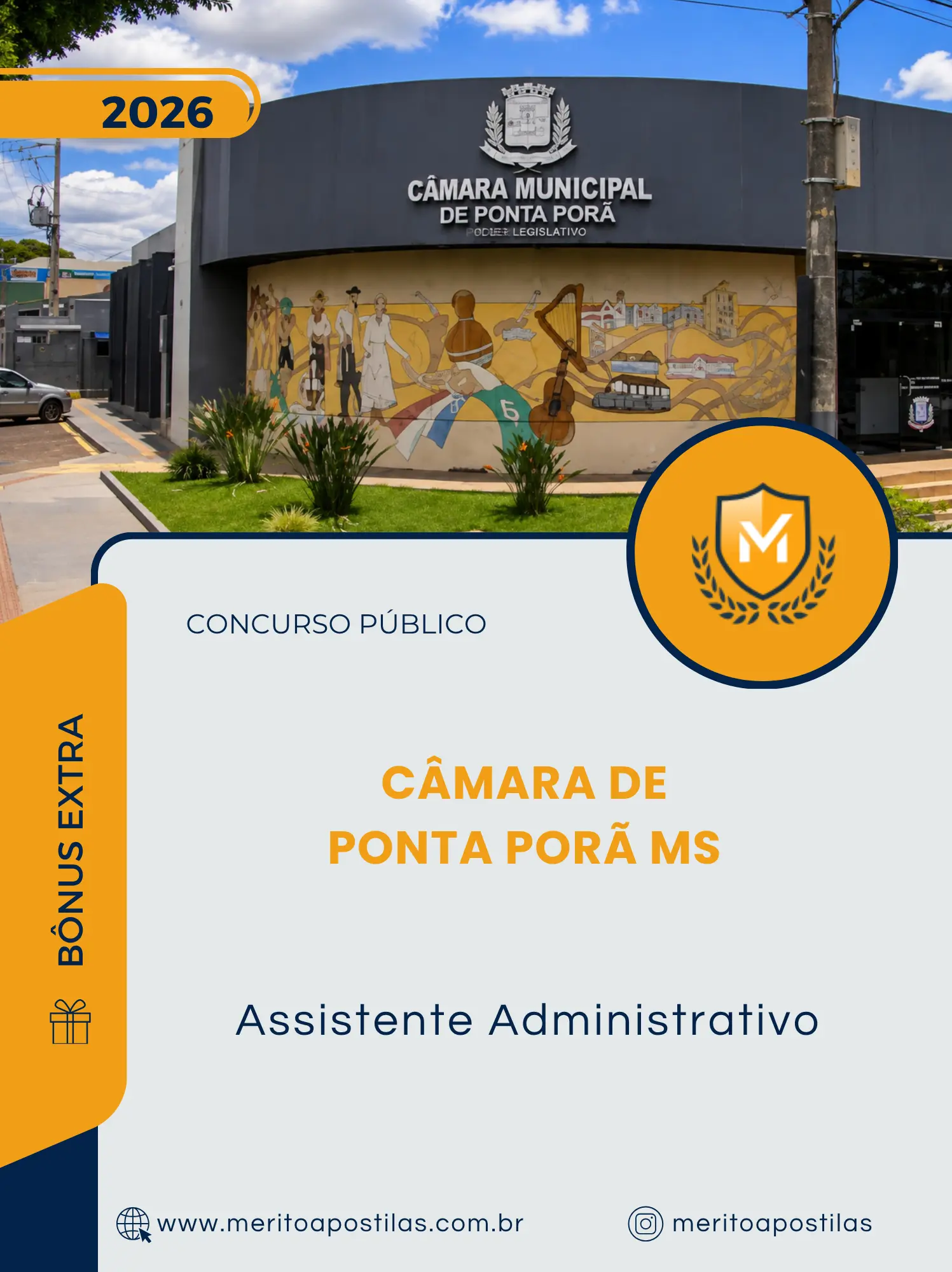 Apostila Assistente Administrativo Câmara de Ponta Porã MS 2026