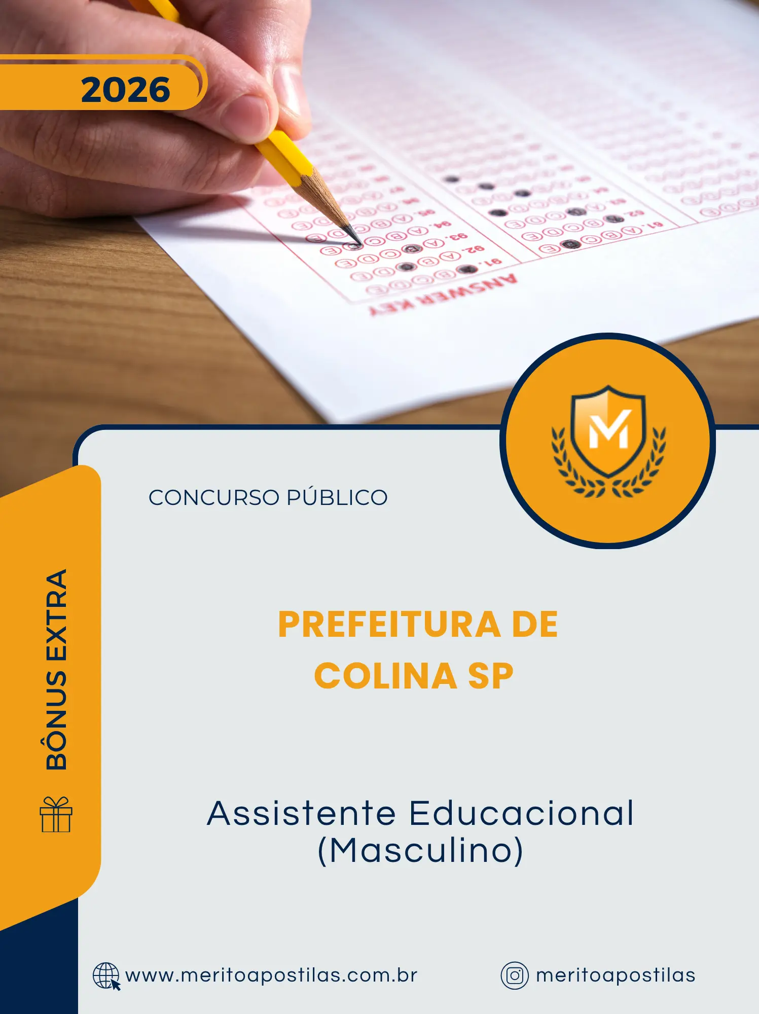 Apostila Assistente Educacional Masculino Prefeitura de Colina SP 2026