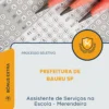 Apostila Assistente de Serviços na Escola Merendeira Prefeitura de Bauru SP 2026
