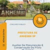 Apostila Auxiliar De Manutenção E Conservação Da Frota Municipal Prefeitura de Anhembi SP 2026
