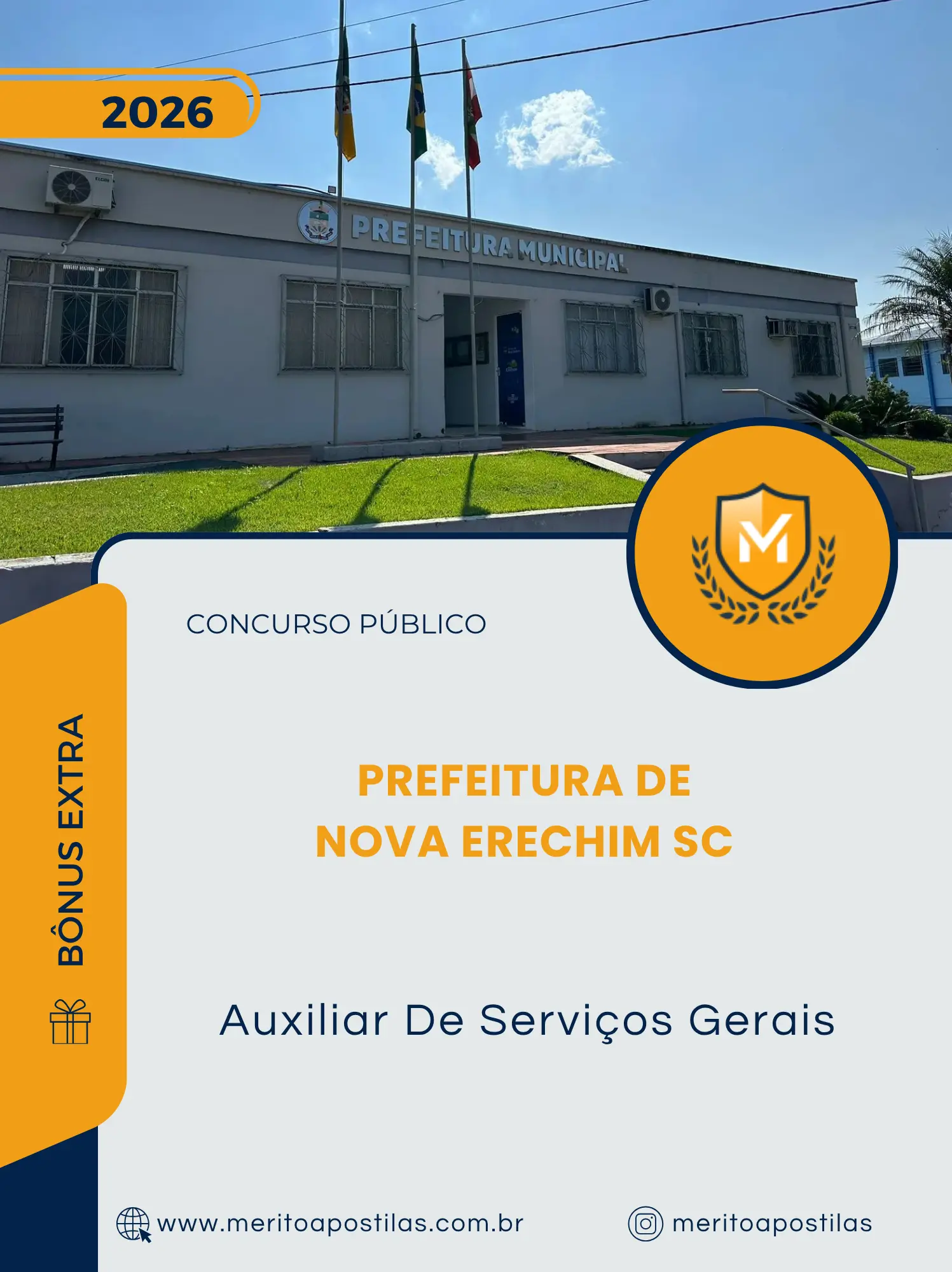 Apostila Auxiliar De Serviços Gerais Prefeitura de Nova Erechim SC 2026