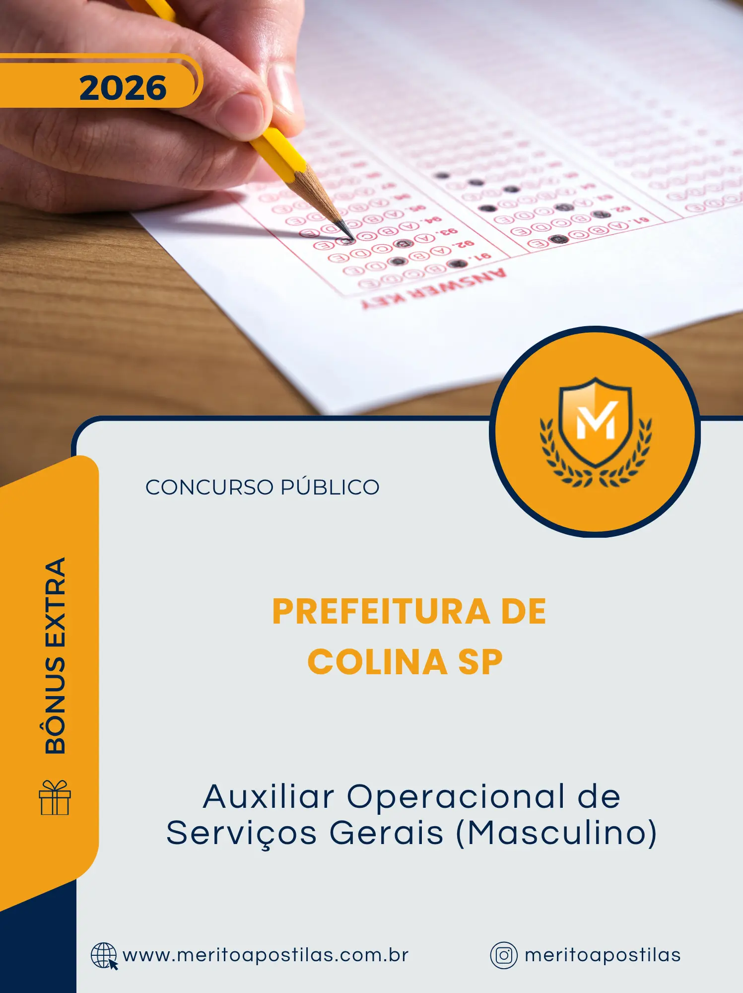 Apostila Auxiliar Operacional de Serviços Gerais Masculino Prefeitura de Colina SP 2026