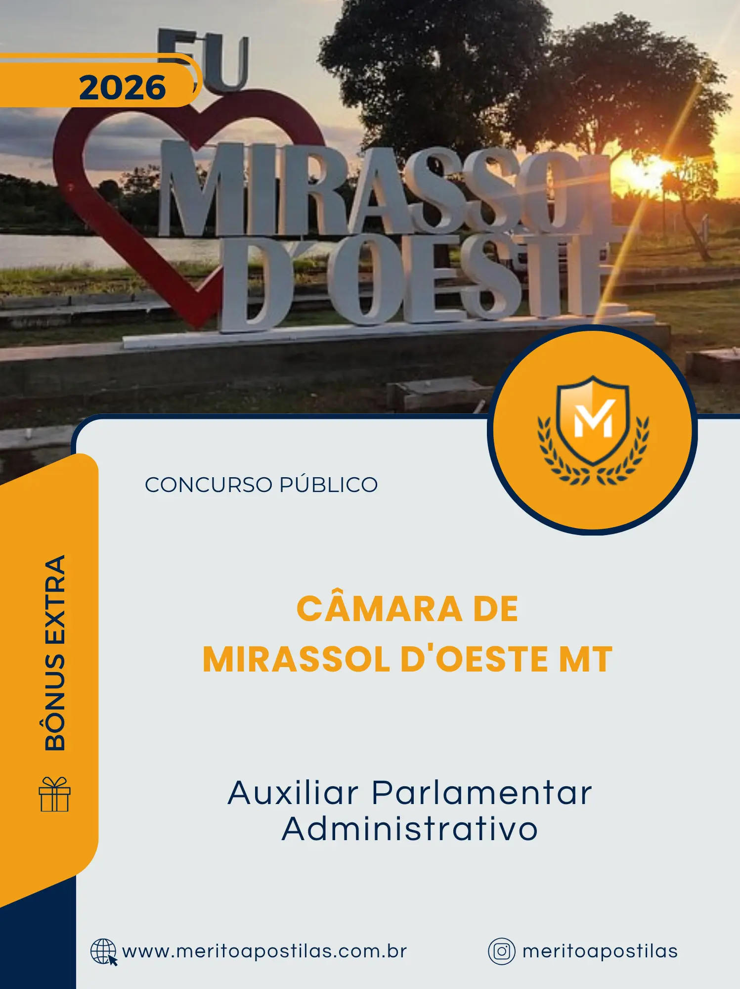 Apostila Auxiliar Parlamentar Administrativo Câmara de Mirassol D'Oeste MT 2026