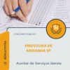 Apostila Auxiliar de Serviços Gerais Prefeitura de Ariranha SP 2026