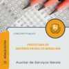 Apostila Auxiliar de Serviços Gerais Prefeitura de Antônio Prado de Minas MG 2026