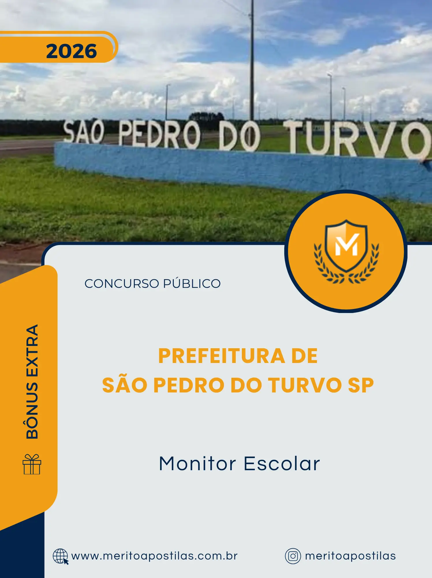 Apostila Monitor Escolar Prefeitura de São Pedro do Turvo SP 2026