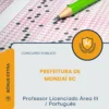 Apostila Professor Licenciado Área III Português Prefeitura de Mondaí SC 2026