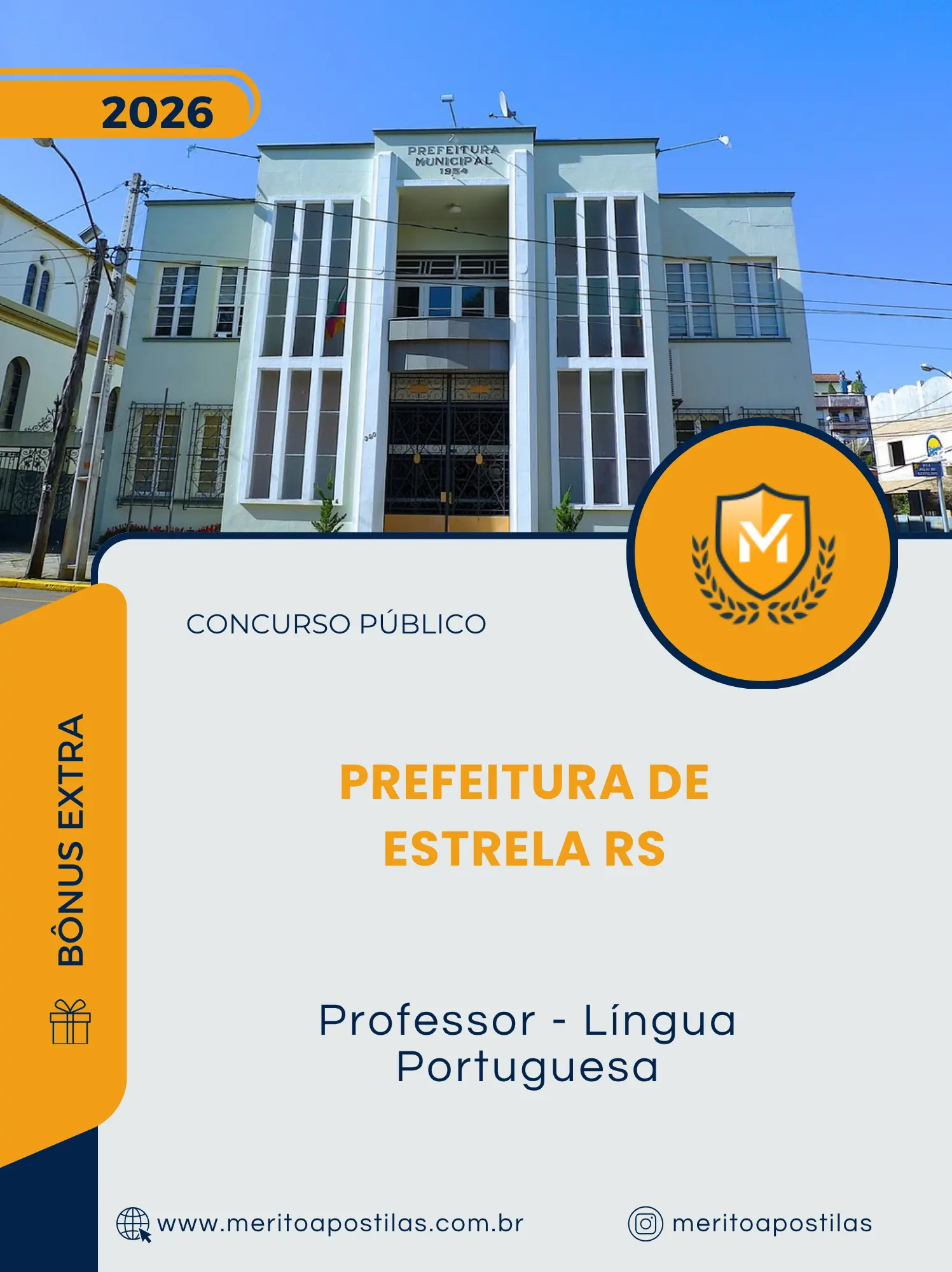 Apostila Professor Língua Portuguesa Prefeitura de Estrela RS 2026