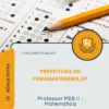 Apostila Professor PEB II Matemática Prefeitura de Paranapanema SP 2026