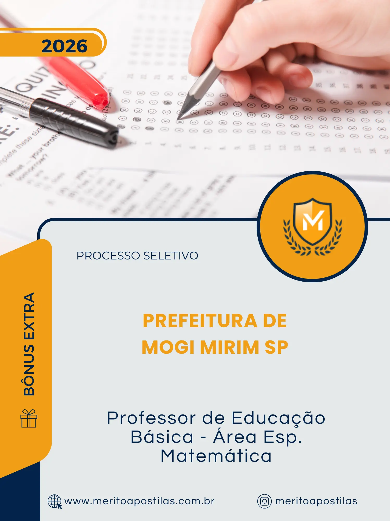 Apostila Professor de Educação Básica Área Esp Matemática Prefeitura de Mogi Mirim SP 2026