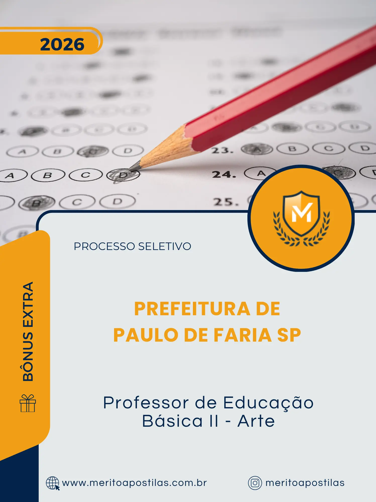 Apostila Professor de Educação Básica II Arte Prefeitura de Paulo de Faria SP 2026