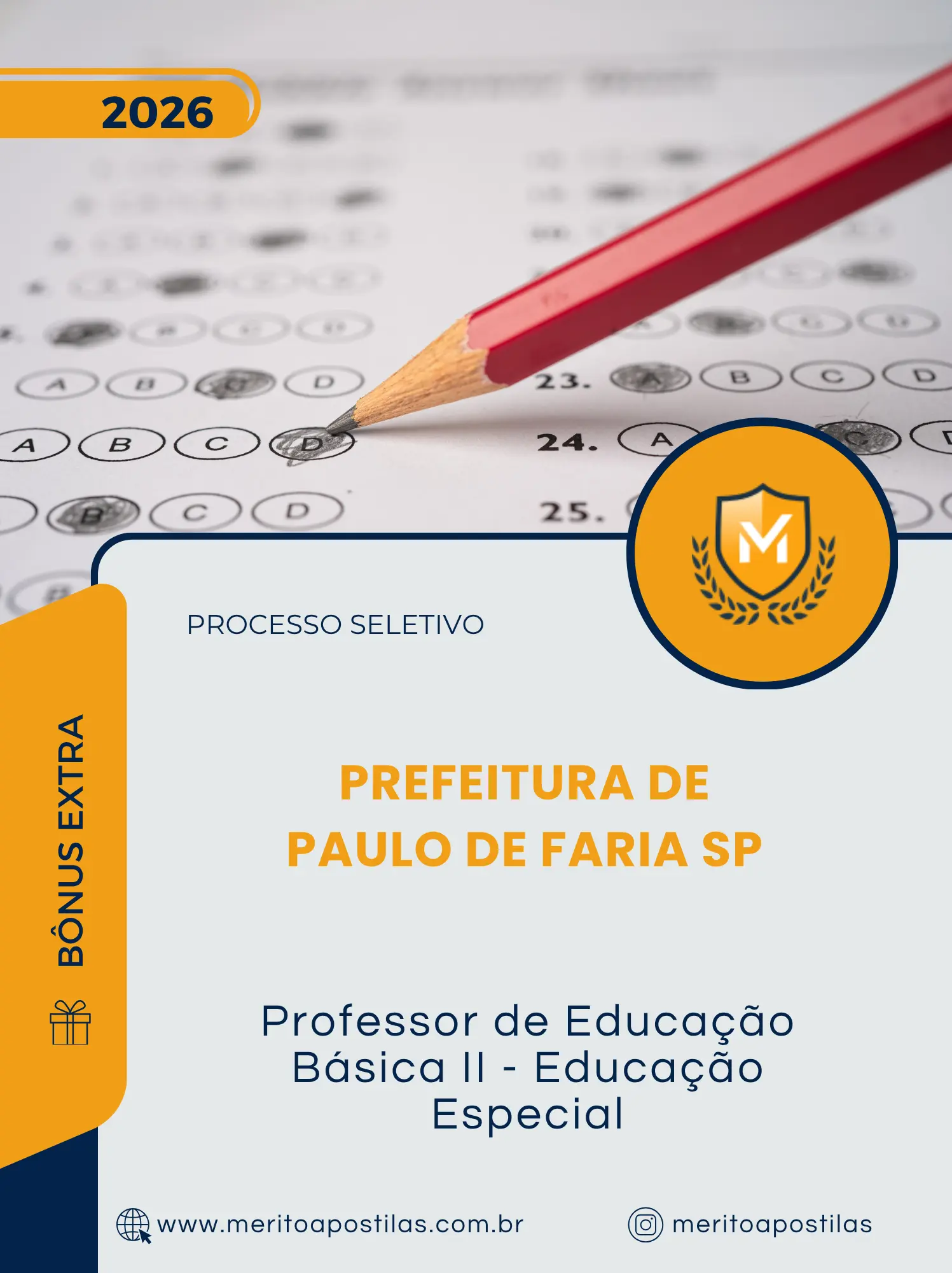 Apostila Professor de Educação Básica II Educação Especial Prefeitura de Paulo de Faria SP 2026