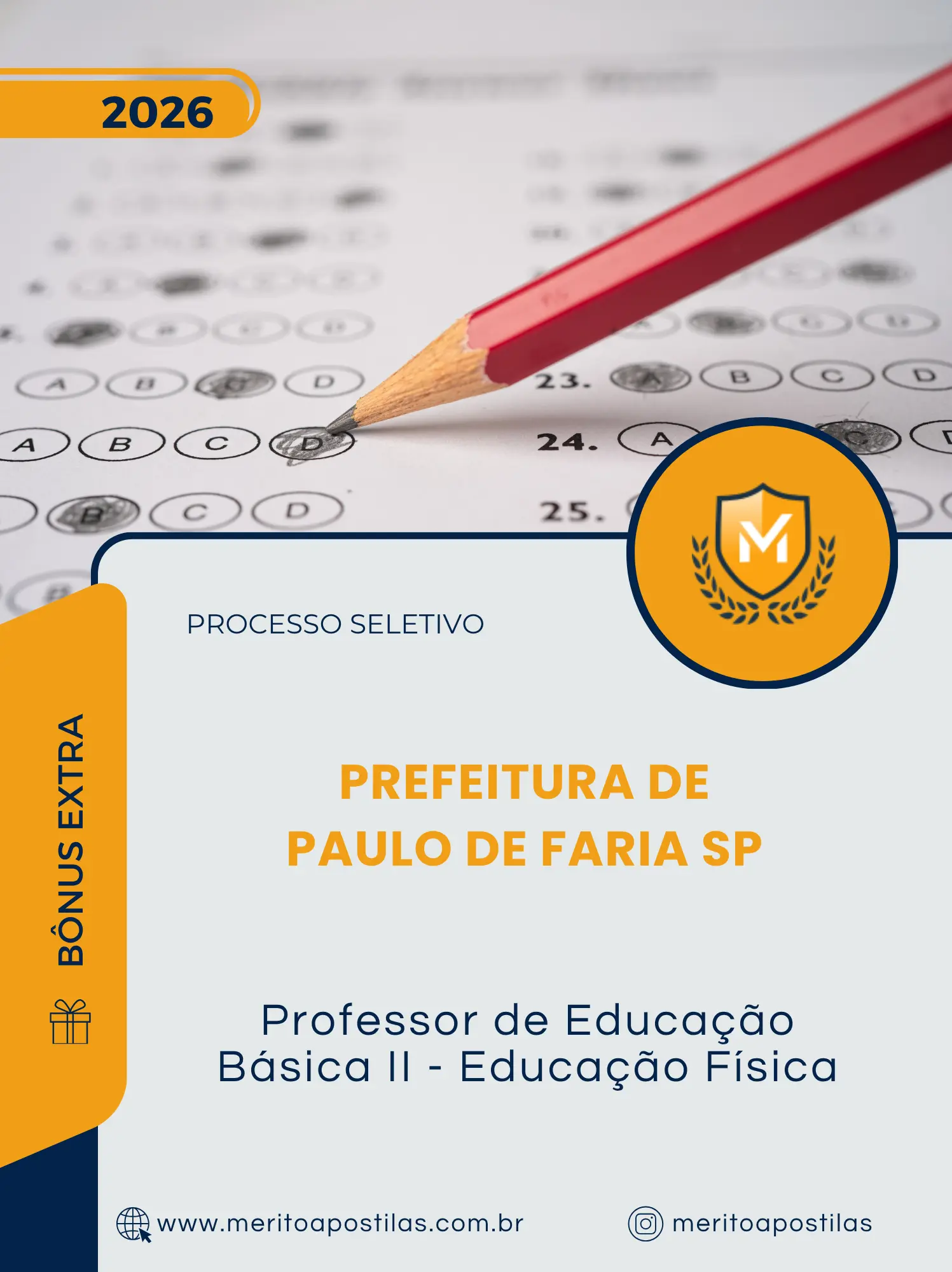 Apostila Professor de Educação Básica II Educação Física Prefeitura de Paulo de Faria SP 2026