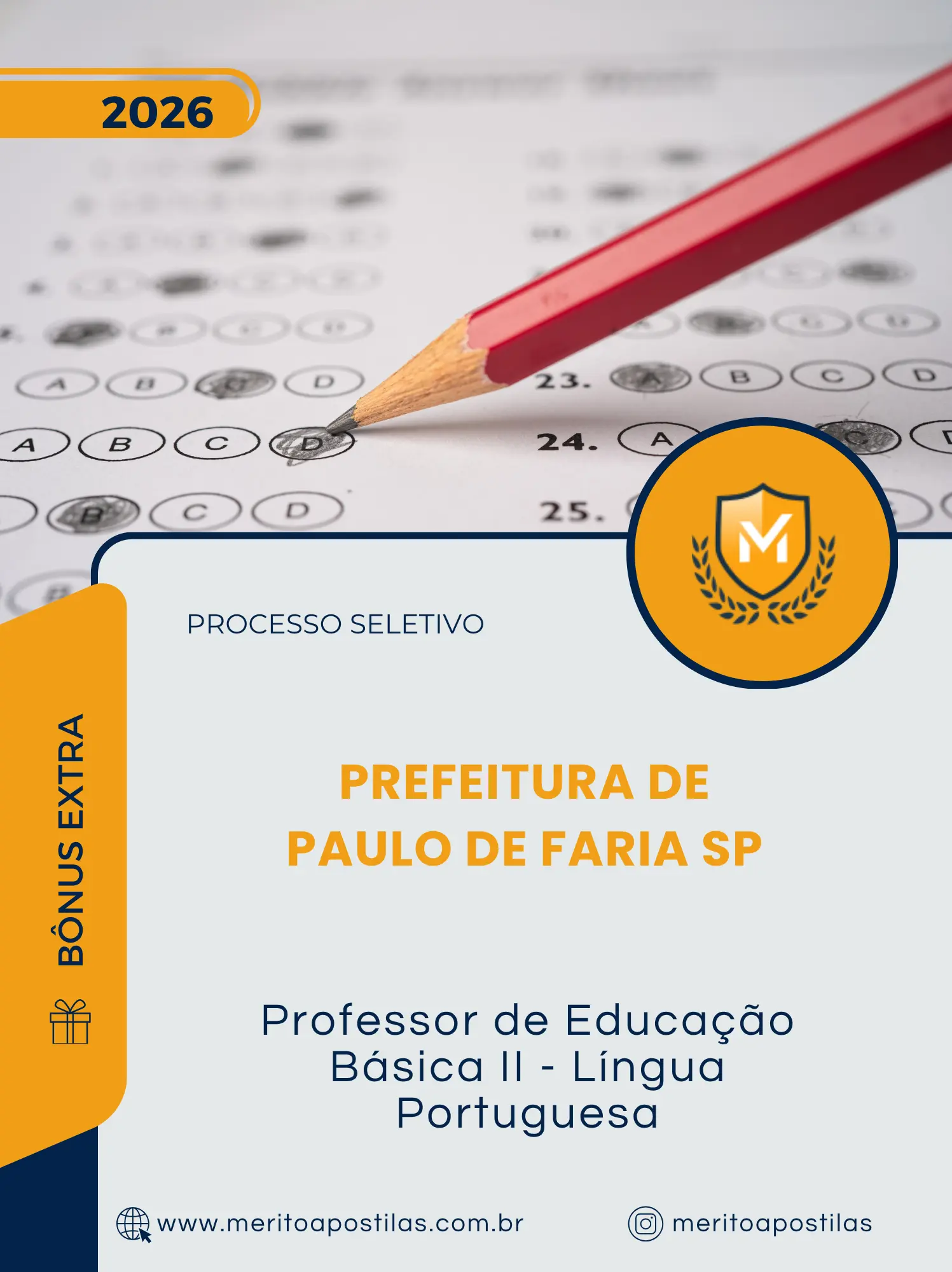 Apostila Professor de Educação Básica II Língua Portuguesa Prefeitura de Paulo de Faria SP 2026