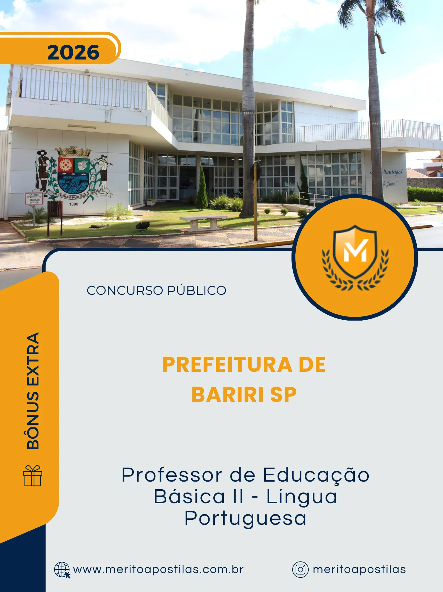 Apostila Professor de Educação Básica II Língua Portuguesa Prefeitura de Bariri SP 2026