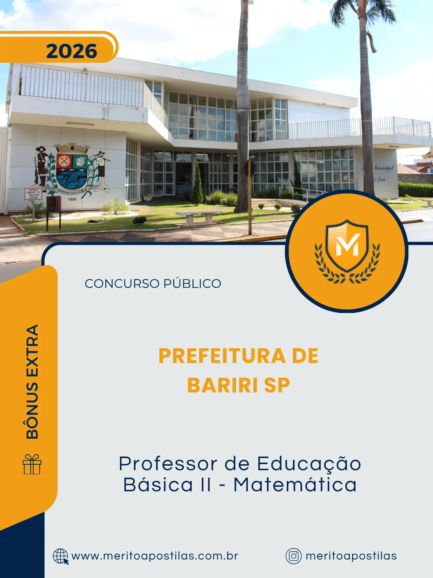 Apostila Professor de Educação Básica II Matemática Prefeitura de Bariri SP 2026