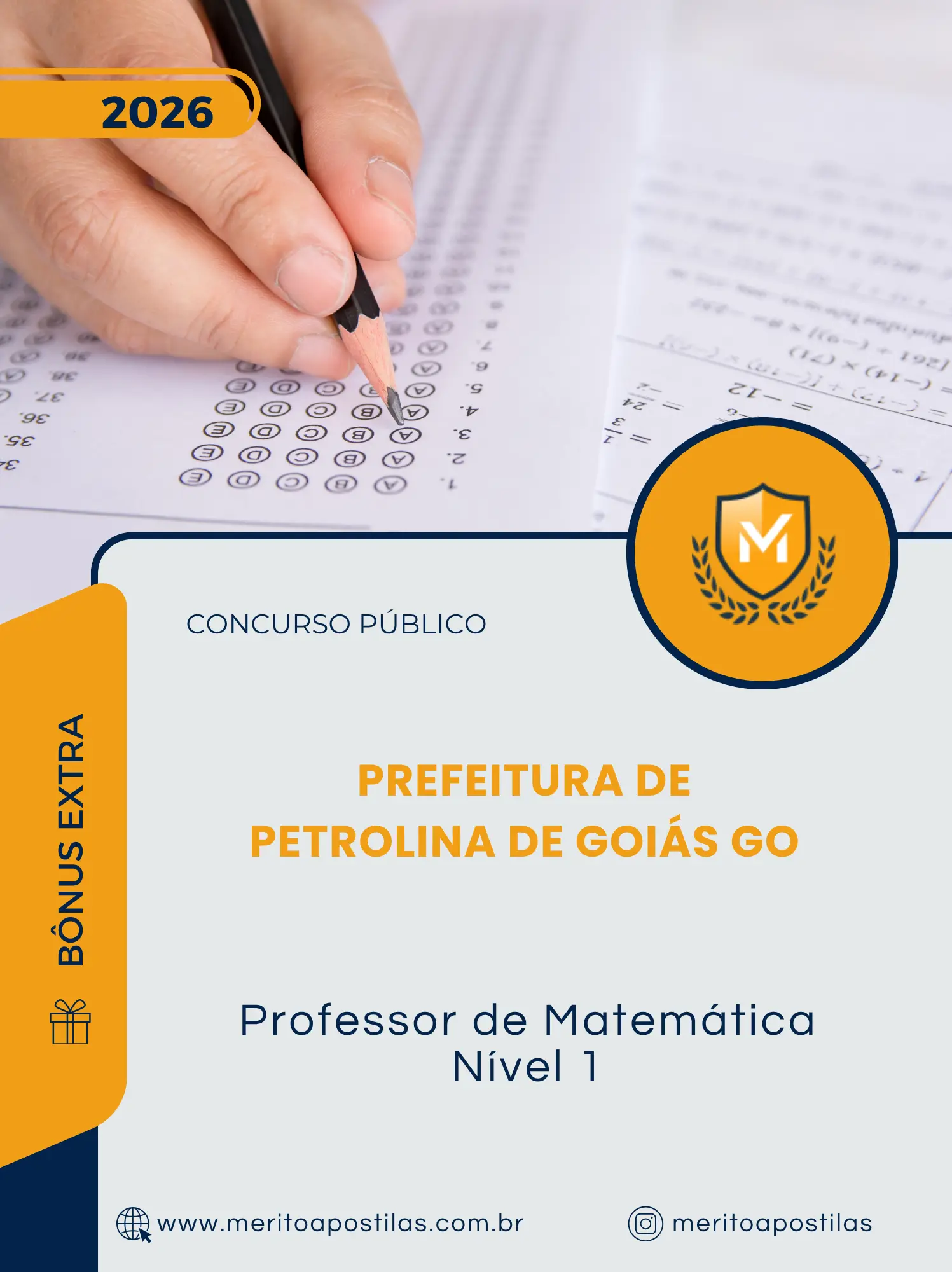 Apostila Professor de Matemática Nível 1 Prefeitura de Petrolina de Goiás GO 2026